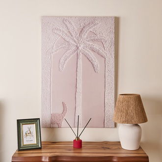 Evidea Deco Palm Breeze Kanvas Tablo - Krem - 90x60 cm