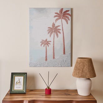 Evidea Deco Palm Breeze Kanvas Tablo - Bej - 50x70 cm