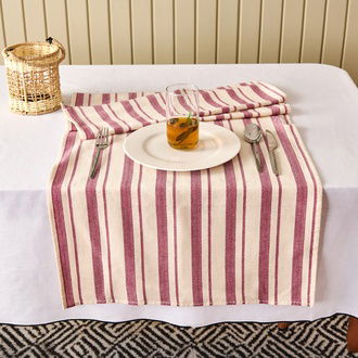 Evidea Soft Alno Runner - Ekru / Mürdüm - 50x140 cm