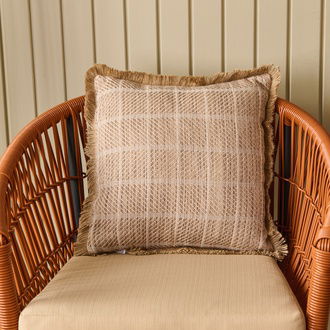 Evidea Soft Palm Breeze Jüt Görünümlü Kırlent - Kahverengi - 45x45 cm