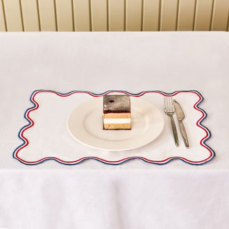Evidea Soft Nonna Amerikan Servis - Mavi / Kırmızı - 30x50 cm