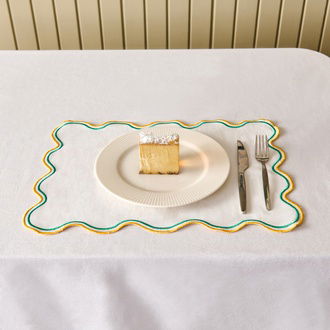Evidea Soft Nonna Amerikan Servis - Hardal / Yeşil - 30x50 cm