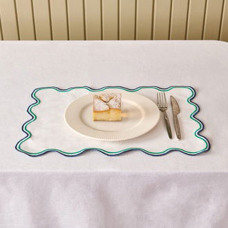 Evidea Soft Nonna Amerikan Servis - Yeşil / Mavi - 30x50 cm