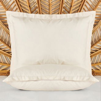 Evidea Soft Basic Oxford 2'li Yastık Kılıfı - Ekru - 50x70 cm