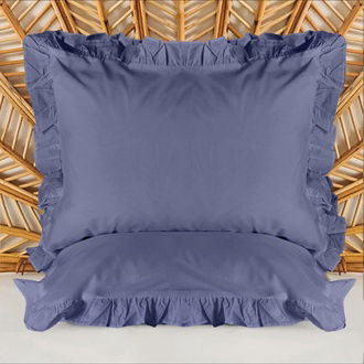 Evidea Soft Basic Fırfırlı 2'li Yastık Kılıfı - Lacivert - 50x70 cm