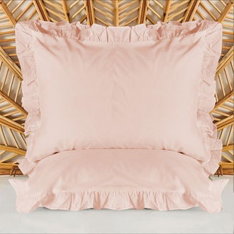 Evidea Soft Basic Fırfırlı 2'li Yastık Kılıfı - Gül Kurusu - 50x70 cm