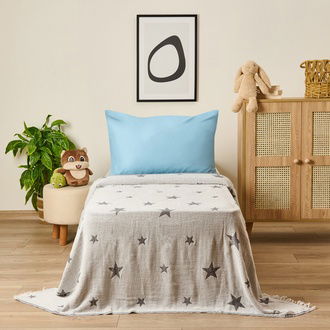 Evidea Soft Star Çocuk Pikesi - Gri - 160x220 cm