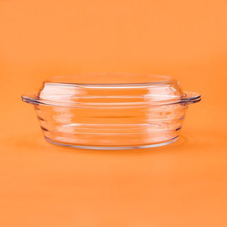 Paşabahçe Ripple Kapaklı Tencere - Şeffaf - 34x21 cm