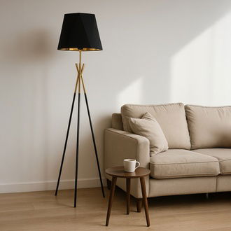 Evidea Lighting Polda Lambader - Siyah / Altın - 157 cm