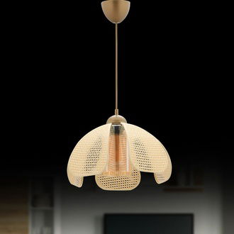 Nisa Luce Biyeli Papatya Hasır Sarkıt - Krem / Eskitme - 70x30x30 cm