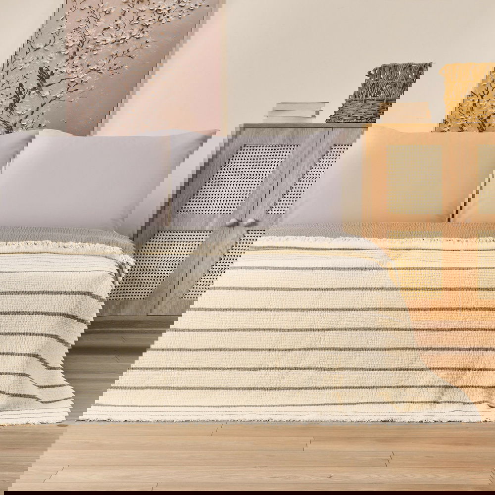  Evidea Soft Serena Çift Kişilik Yatak Örtüsü - Ekru / Antrasit - 230x250 cm