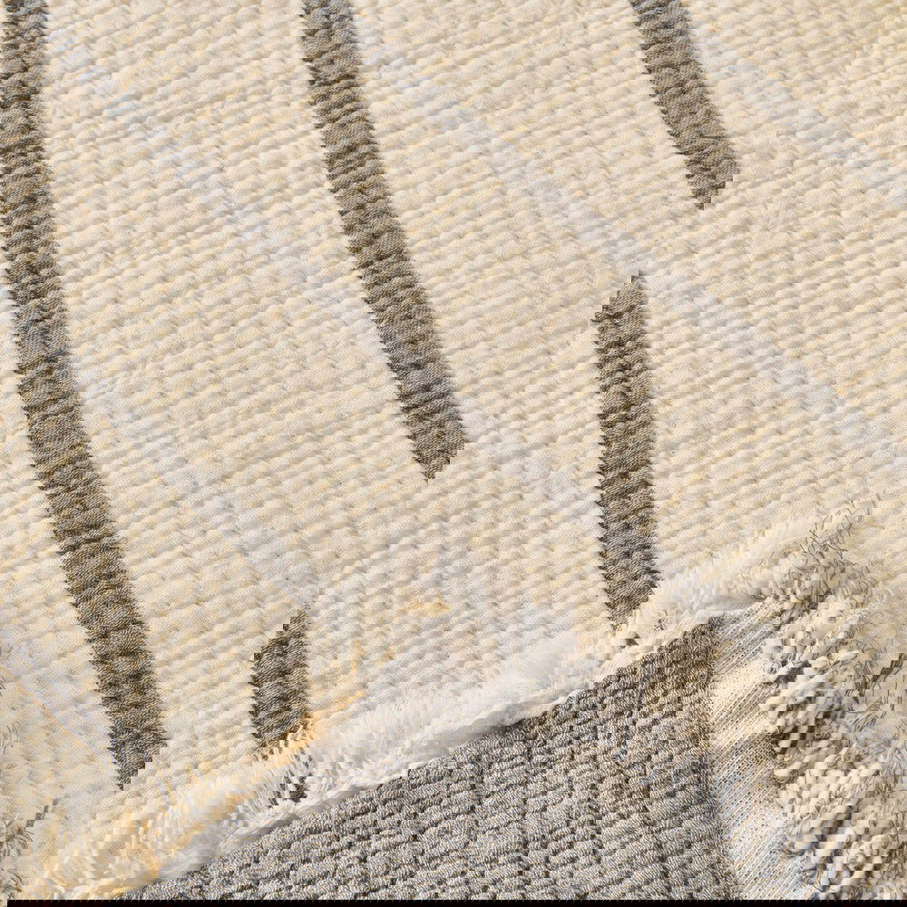 Evidea Soft Serena Çift Kişilik Yatak Örtüsü - Ekru / Antrasit - 230x250 cm