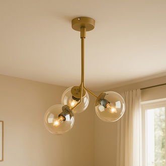 Apliqa 3'lü Bal Cam Avize - Eskitme - 70 cm