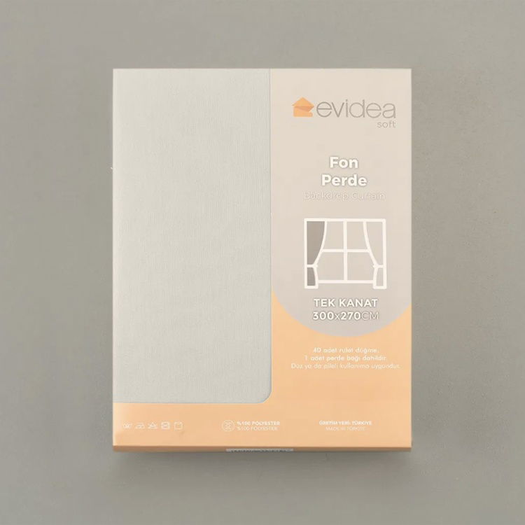  Evidea Soft Mori Fon Perde - Taş - 300x270 cm