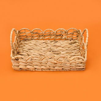 Naturalove Su Sümbülü Dekoratif Tepsi - Kahverengi - 35x28 cm