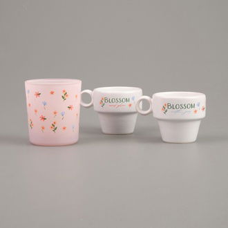 Rakle Blossom Glow Stackable Kupa ve Mum Seti - Renkli - 105 ml