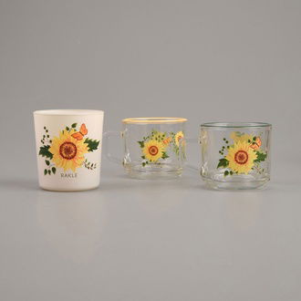 Rakle Sun Flower Stackable Kupa ve Mum Seti - Renkli - 180 ml