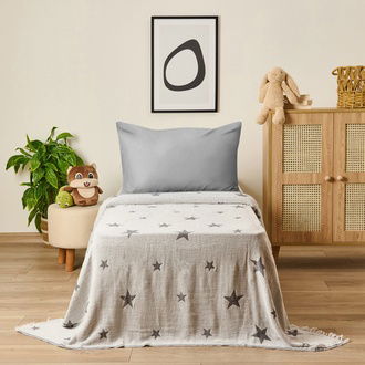 Evidea Soft Star Çocuk Pikesi - Gri - 160x220 cm