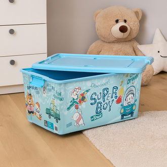 Sisu Plastik Tekerlekli Oyuncak Saklama Kutusu - Mavi - 40 lt