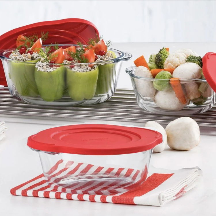  Paşabahçe Kapaklı Borcam - Şeffaf / Kırmızı - 2,2 lt
