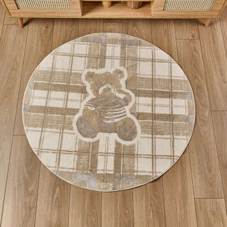 Evidea Soft Bear Halı - Bej - 120x120 cm