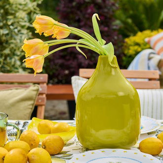 Evidea Deco Lime Cello Vazo - Yeşil - 25 cm