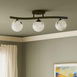  Nisa Luce Bodrum 3'lü Taşlı Led Plafonyer Avize - Siyah / Krom - 40 cm
