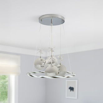 Nisa Luce Halka Satürn 4'lü Ledli Krom Avize - Sarı / Gün Işığı / Beyaz - 70 cm
