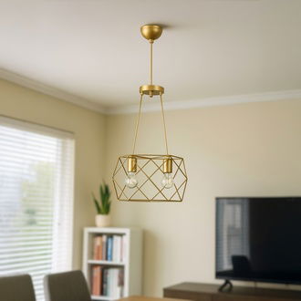 Nisa Luce Zambak 2'li Sıralı Avize - Eskitme - 75x50x50 cm