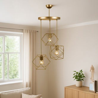 Nisa Luce Zambak 3'lü Tepsi Avize - Eskitme - 90x50x50 cm