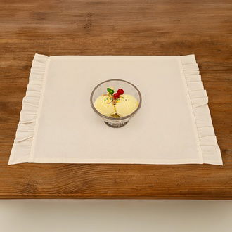 Evidea Soft Fırfırlı 2'li Amerikan Servis - Ekru - 35x50 cm