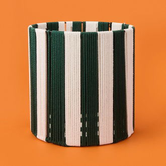 Simple Living Nautical Fun Silindir Dekoratif Sepet - Beyaz / Yeşil - 30x30 cm