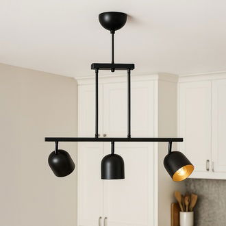 Correx Mark 3'lü Avize - Siyah - 65x10x60 cm
