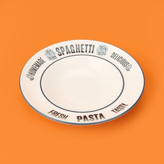 Evidea Kitchen Spaghetti Pasta Makarna Tabağı - Beyaz - 27 cm