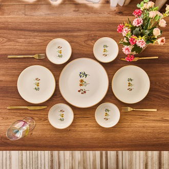 Evidea Kitchen 12 Parça Çıtır Çiçekli Seramik Kahvaltı Takımı - Renkli