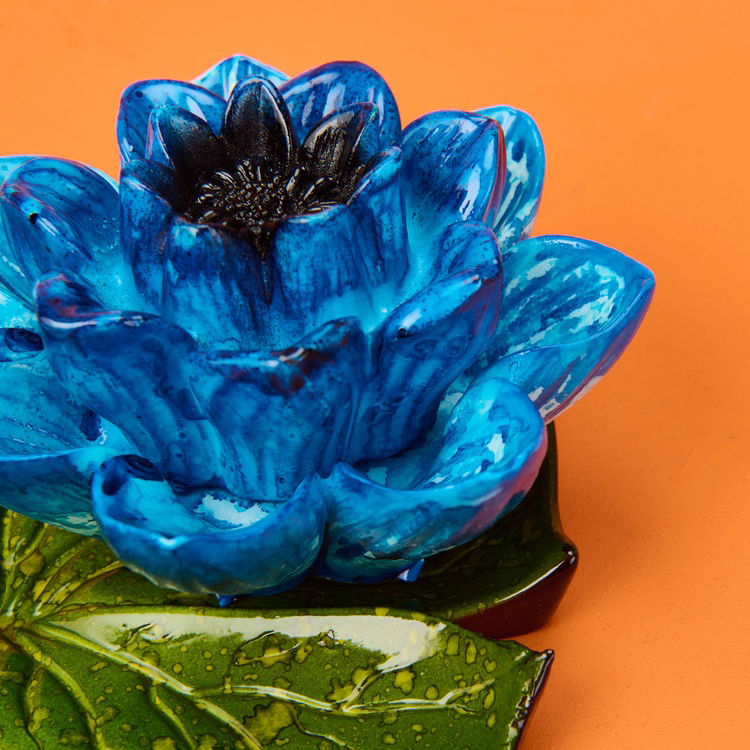  Evidea Deco Lotus Dekoratif Tabak - Mavi - 12 cm