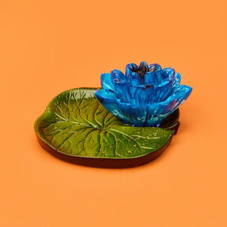 Evidea Deco Lotus Dekoratif Tabak - Mavi - 12 cm