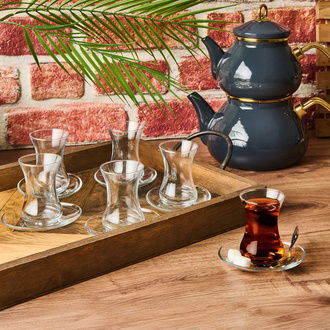Lav Demet 12 Parça Çay Seti - Şeffaf