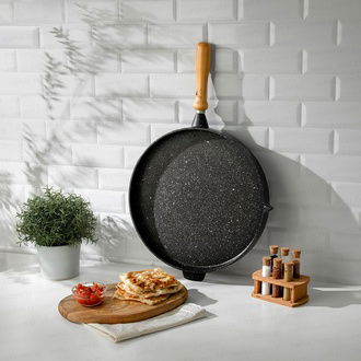 Nehir Alüminyum Döküm Gözleme Tavası - Siyah - 36 cm