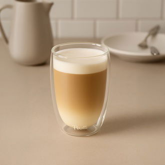 Perotti Çift Cidarlı Latte Bardağı - Şeffaf - 450 ml